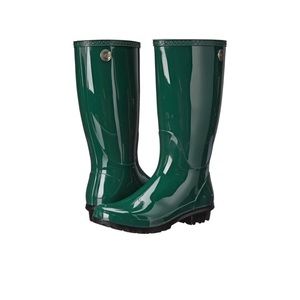 Ugg | Shaye Green Rain Boots Wool Sole Sz 8